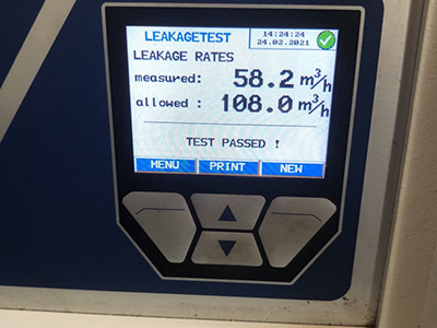 Chimney pressure test