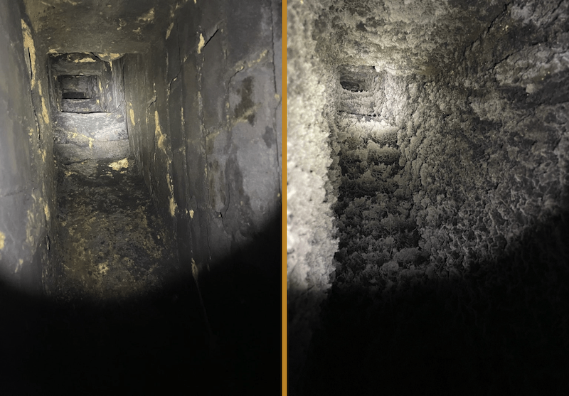 clean and dirty chimney